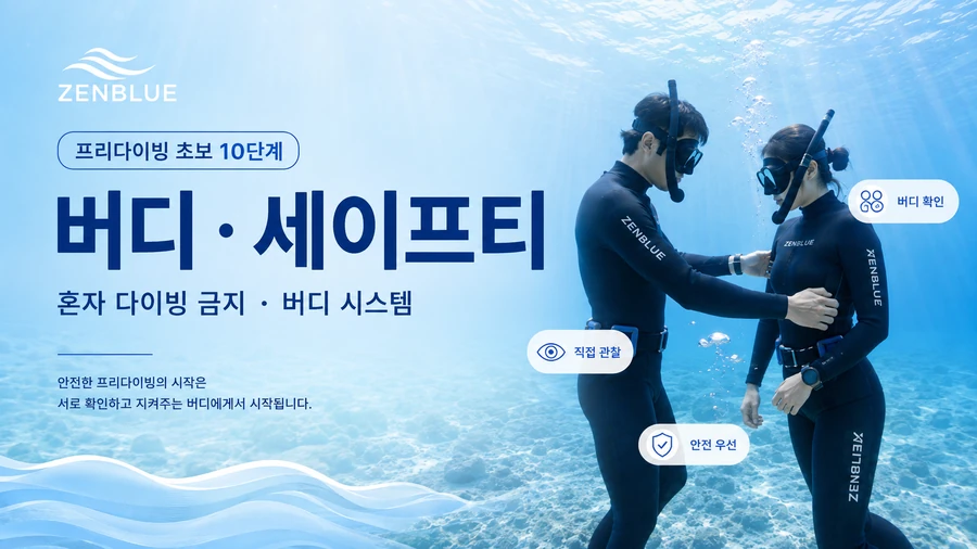 프리다이빙 초보 10단계, 버디 시스템과 세이프티 | 혼자 다이빙하면 안 되는 이유