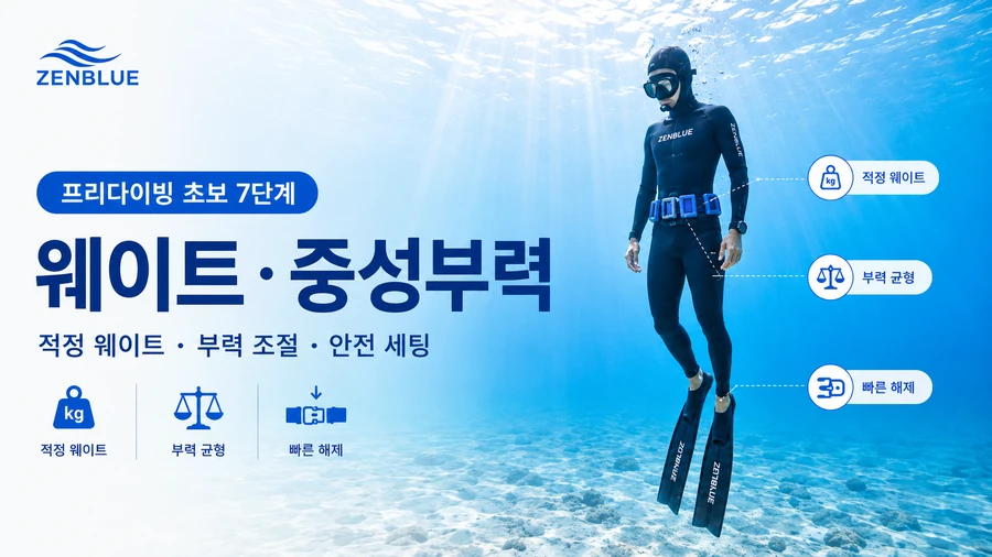 프리다이빙 초보 7단계, 웨이트와 중성부력 | 너무 무거운 웨이트가 위험한 이유