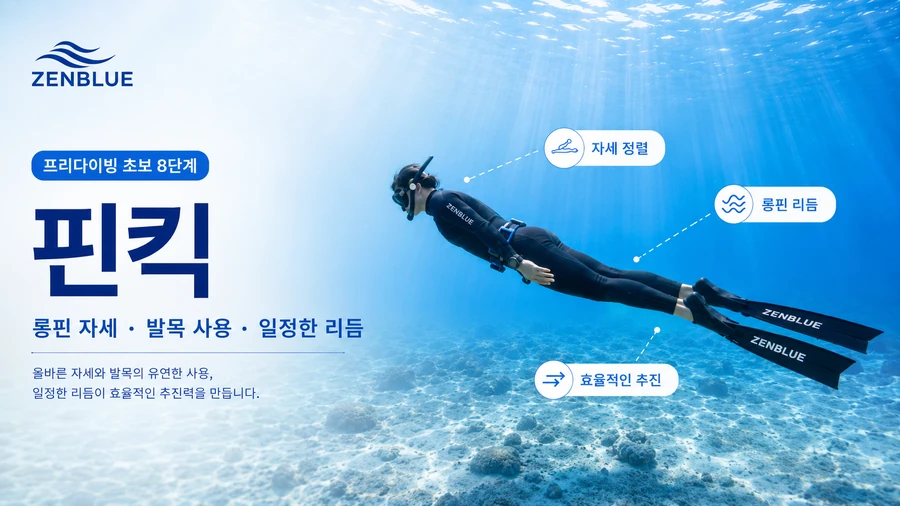 프리다이빙 초보 8단계, 롱핀 핀킥이 힘든 이유 | 무릎·발목·자세·핀 강도 점검